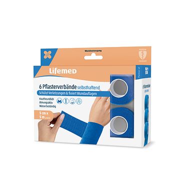 72 Rollen Pflaster, selbsthaftend 5 m x 5 cm blau