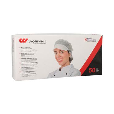 500 "WORK-INN/PS" Kappen mit Schirm und Haarnetz, Vlies Ø 30 cm weiss
