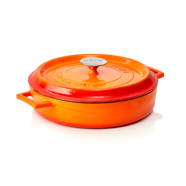 LAVA Bräter orange Ø 29 cm, Serie Casseroles round Höhe: 6,5 cm