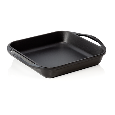 LAVA Pfanne eckig schwarz 27 x 27 cm, Serie Frying pans square Gusseisen emailliert
