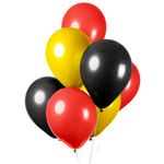 10 Luftballons schwarz rot gelb Deutschland