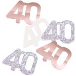 Konfetti roségold Zahl 40