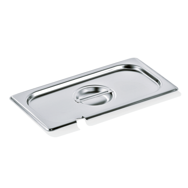 WAS Germany GN Deckel mit Löffelaussparung 1/3 Chromnickelstahl 18/8, Edelstahl