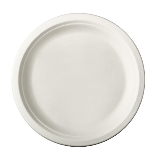 Teller, Zuckerrohr "pure" ungeteilt Ø 23 cm · 2 cm weiss