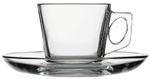 12x Espressotasse mit Untertasse Glas Pasabahce Vela 80 ml