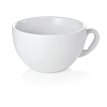 18x Cappuccino Tasse Obertasse + Untertasse Italia 280 ml weiß, Porzellan