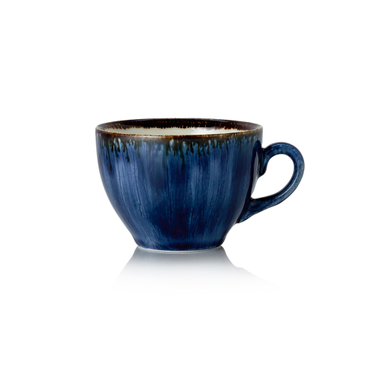 6x Ober- und Untertasse Kaffeetasse 220 ml VIDA Dark Ocean / dunkelblau Porzellan