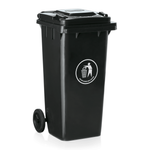 Abfalltonne mit 2 Rollen schwarz 120 l