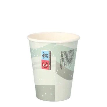 1000 Glühwein Becher Trinkbecher Pappe 0,2 l Schneemann, To Go
