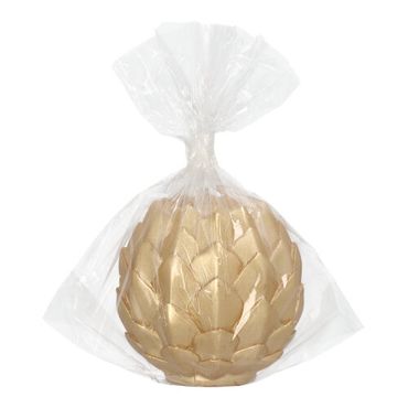 6x Kugelkerze Ø 10 cm gold "Pine Cone"