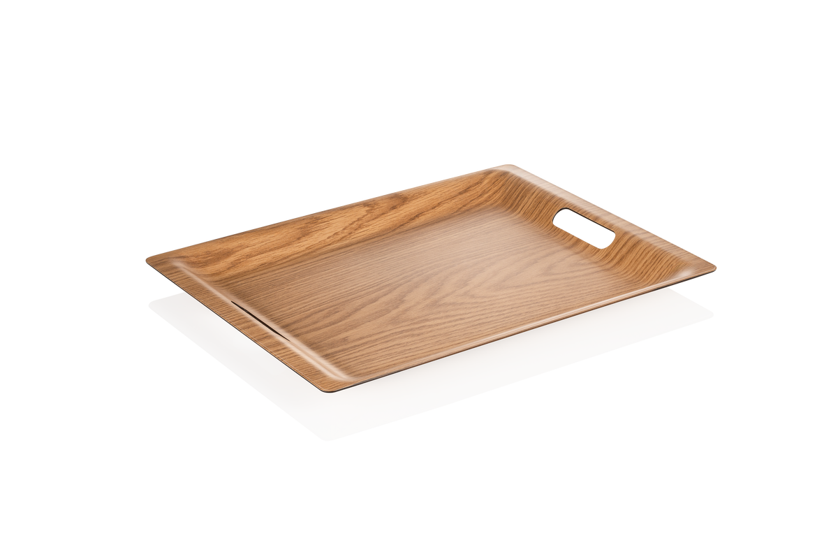 Non-Slip Gastro Tablett Holzoptik skandinavisches Design eckig 45,5 x 34,5 x 2,5 cm