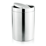 Abfalleimer mit Schwingdeckel 5 l, Edelstahl, silber