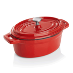 Cocotte rot Gusseisen 12,5 x 9,5 x 6,5 cm mit Deckel emailliert