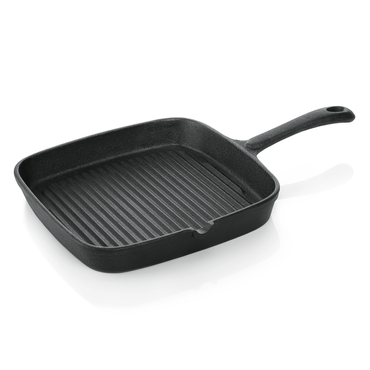 Grillpfanne eckig 22 x 22 cm Gusseisen