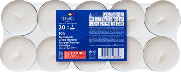 100x Duni Maxi Teelichte, 10 Std. Ø 56 mm 10 Std. Weiß Pflanzenöl-Mischung