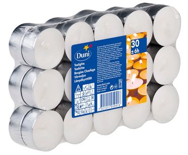 360x Duni Teelichte, 6 Std. Ø 39 mm 6 Std. Weiß Pflanzenöl-Mischung
