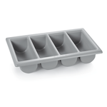 GN Besteckkasten 1/1 mit 4 Einteilungen Polyethylen grau Gastro