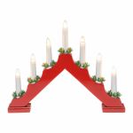 Adventsleuchter 7 LED Kerzenlichter rot 40x30cm