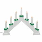 Adventsleuchter 7 LED Kerzenlichter weiß 40x30cm