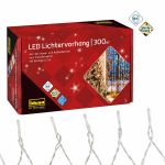 Lichtervorhang 300 LED warmweiß 8h Timer 8 m, mit Netzteil