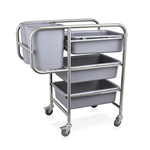 Geschirrabräumwagen 80 x 44 x 93 cm, Chromnickelstahl, Polypropylen