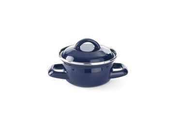Emaillie Suppen- /Saucentöpfchen mit Deckel, blau, 500 ml
