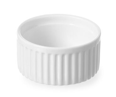6x Auflaufförmchen geriffelt, weiß, Porzellan Ø 9 cm