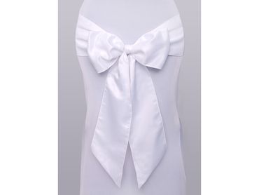 10x Schärpe / Schleife für Stuhl, weiß, 0,15 x 2,75 m
