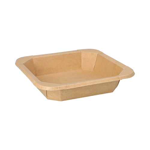 Lunchboxen, Pappe eckig 500 ml 3,3 cm x 16,2 cm x 16,2 cm braun