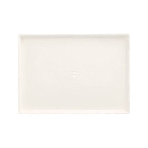 Teller Zuckerrohr "pure" eckig 17,5 cm x 12,5 cm x 1 cm weiss "Cella"