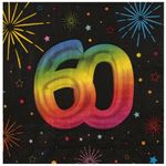 12 Servietten 60. Geburtstag bunt 