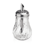 6x Zuckerspender 14 cm Edelstahl Glas Zuckerstreuer 210 ml