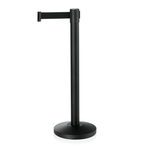 2x Abgrenzungspfosten Gurtband integriert 2 Meter schwarz Lightflex Pulverbeschichtet, schwarz