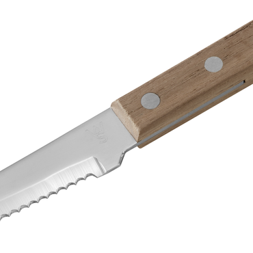 Steakmesser Set CARLOS mit grauem Pakkaholzgriff, 24 cm, Set á 6 Stück, Klingenstahl 420, Holz