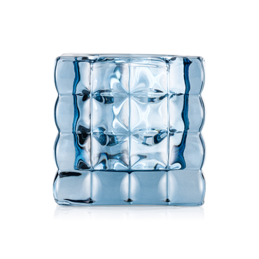 Cube Steel Blue YUYU, Windlicht, Kerzenhalter, 8 x 8 x 8 cm, Glas, hellblau