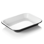 Schale GRACE, 28 x 23 x 4,5 cm, 1,9 ltr., Emaille, weiß schwarz