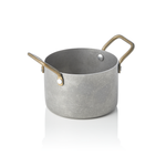 Serviertopf STEEL & STYLE mit 2 Messinggriffen, 310 ml, Ø 9 cm, vintage, Messing, PVD, Chromnickelstahl