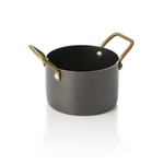 Serviertopf STEEL & STYLE mit 2 Messinggriffen, 310 ml, Ø 9 cm, schwarz, Messing, PVD, Chromnickelstahl