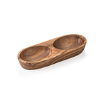 Schale Double PURE OLIVE, 25 x 11 x 3,5 cm, Olivenholz
