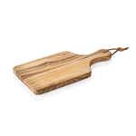 Servierbrett mit Griff PURE OLIVE, 24 x 11 cm, Olivenholz mit Lederband