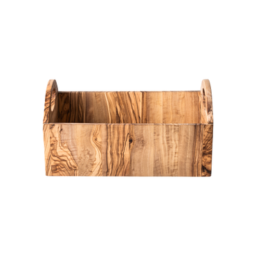 Korb PURE OLIVE, 33,5 x 17,5 x 17,5 cm, Olivenholz
