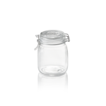Vorratsglas, 1 ltr., Ø 9 cm, Höhe 15 cm, Glas, Edelstahl, Silikon