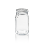 Vorratsglas, 1,5 ltr., Ø 9 cm, Höhe 19,5 cm, Glas, Edelstahl, Silikon