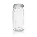 Vorratsglas, 2 ltr., Ø 9 cm, Höhe 26 cm, Glas, Edelstahl, Silikon