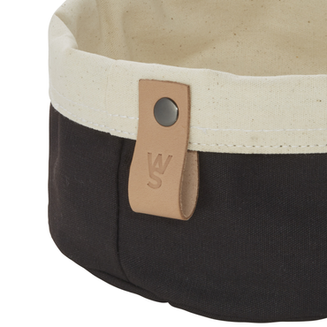 Brottasche Flip Cotton, Ø 17 cm, Höhe 11 cm, schwarz/cream, Canvas