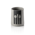 Besteckbehälter Nero, Ø 11 cm, Höhe 14,5 cm, schwarz, Beton, Ethylenvinylacetat
