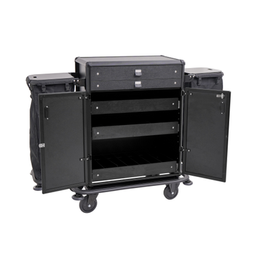 Zimmerservicewagen, 80 x 50 x 130 cm, Aluminium, HPL, ABS-Kunststoff