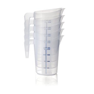 Messbecher, Ø 16 cm, 2 ltr., mit 100 ml Skalierung, Polypropylen