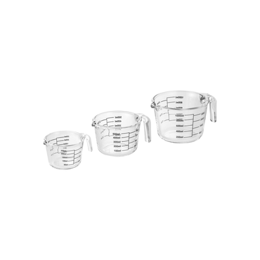 Messbecher Set, 3-teilig, Borosilikatglas
