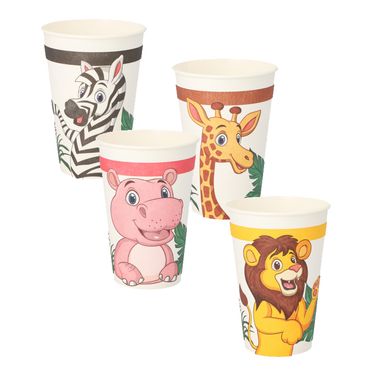 140 Trinkbecher, Pappe 0,2 l Ø 7 cm · 9,7 cm "Jungle"